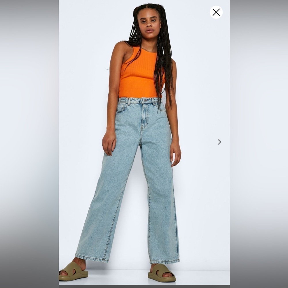 Noisy May Drew Regular Fit High Waist Wide Leg Jeans